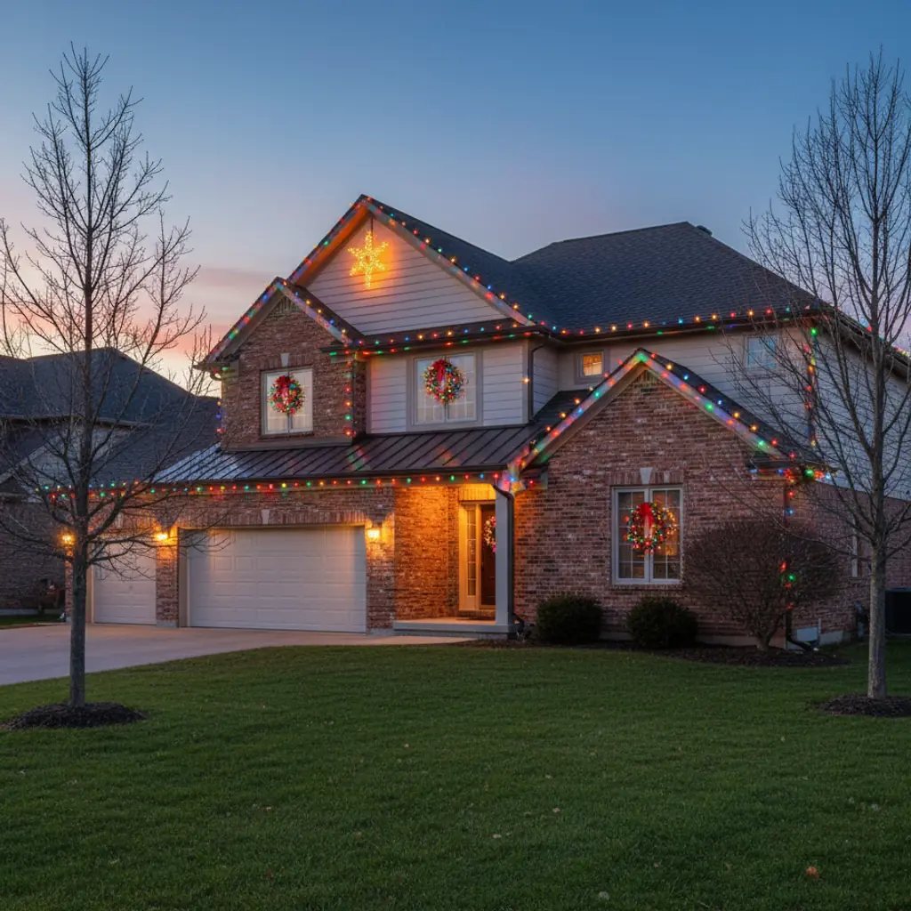 Holiday lights full property display