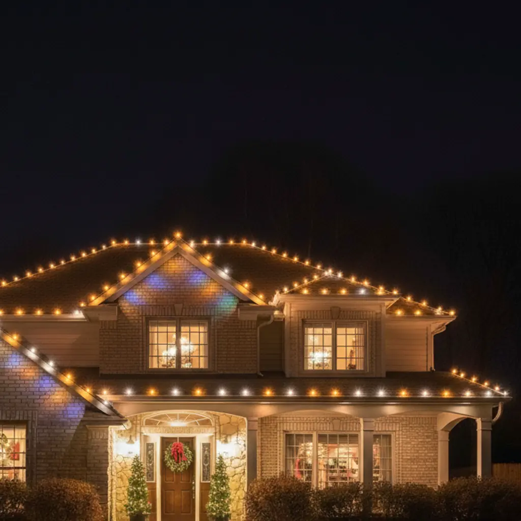 Holiday lights full exterior coverage