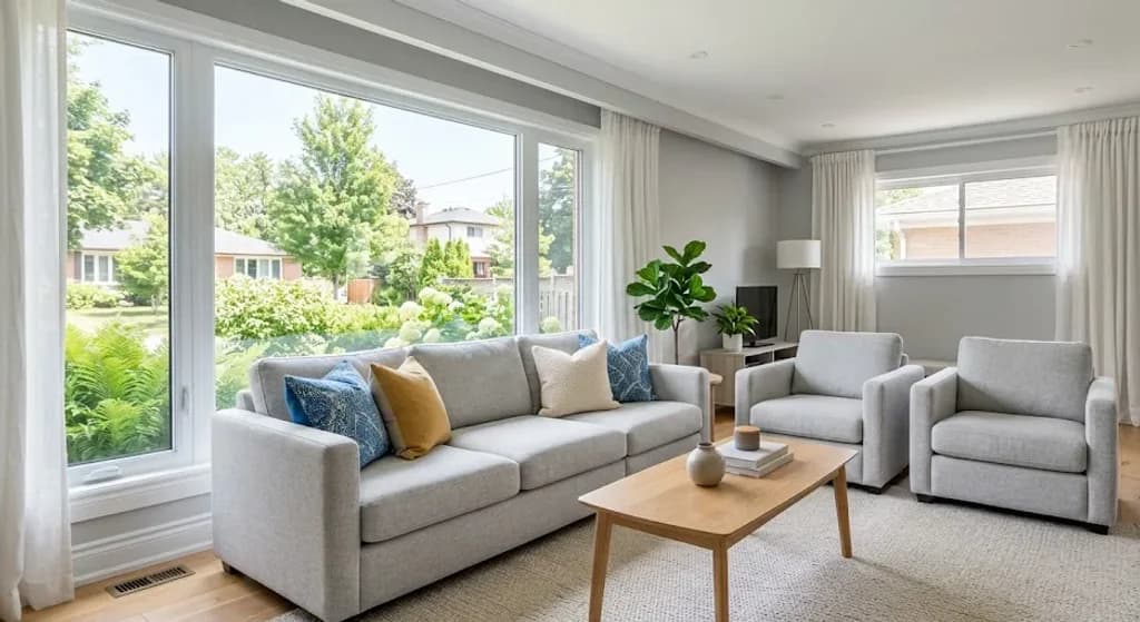 Freshly cleaned living room furniture