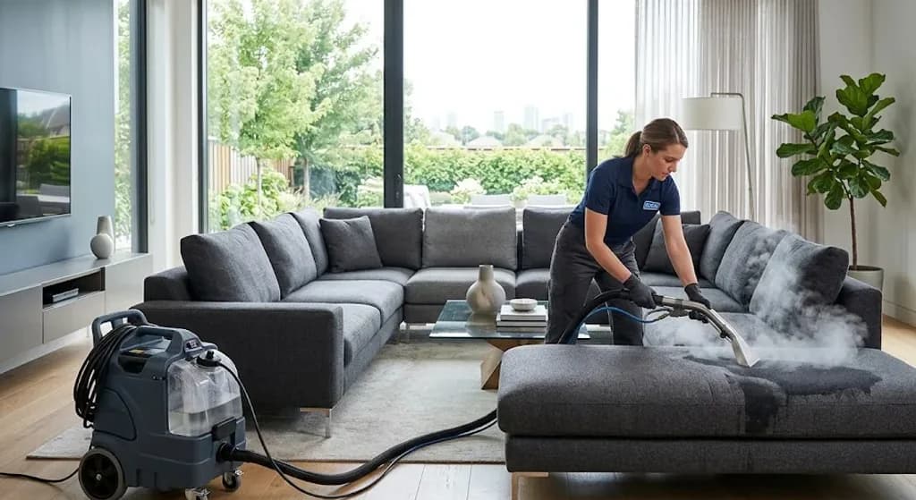 Professional sectional sofa cleaning