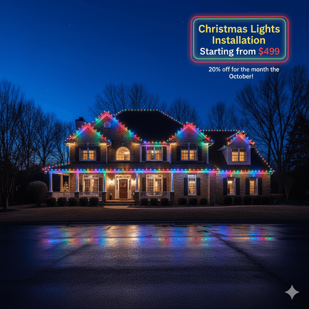 Holiday lights walkway accent