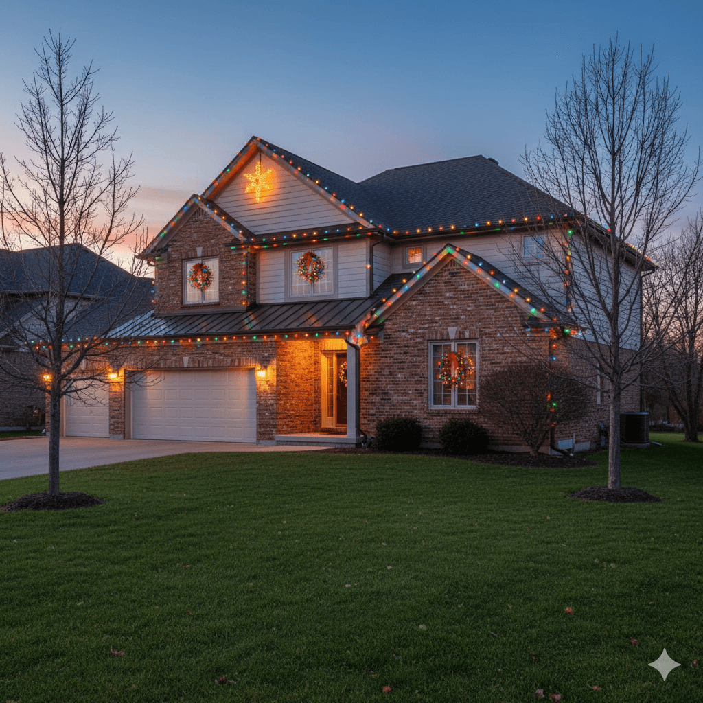 Holiday lights full property display