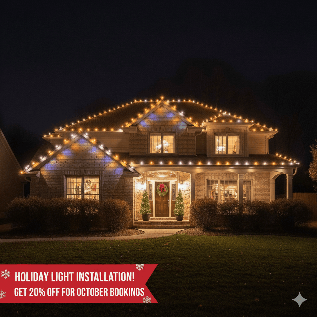 Holiday lights full exterior coverage